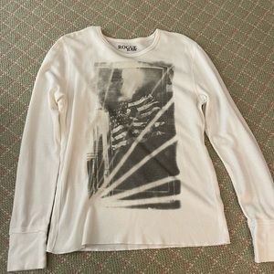 American Flag Long Sleeve Waffle Tee